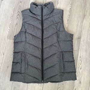 Lands' End Charcoal Quilted Puffer Vest Womens Size Medium